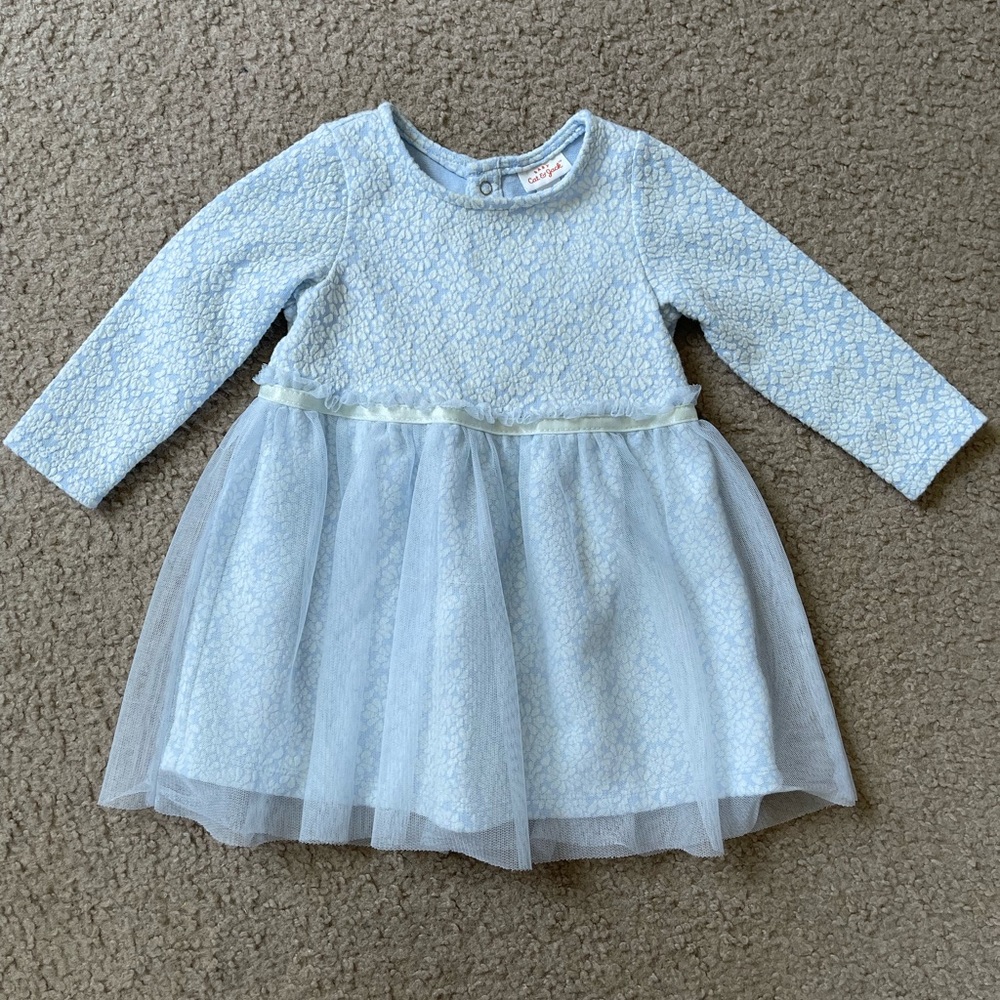 Long sleeve tulle dress for toddler girls